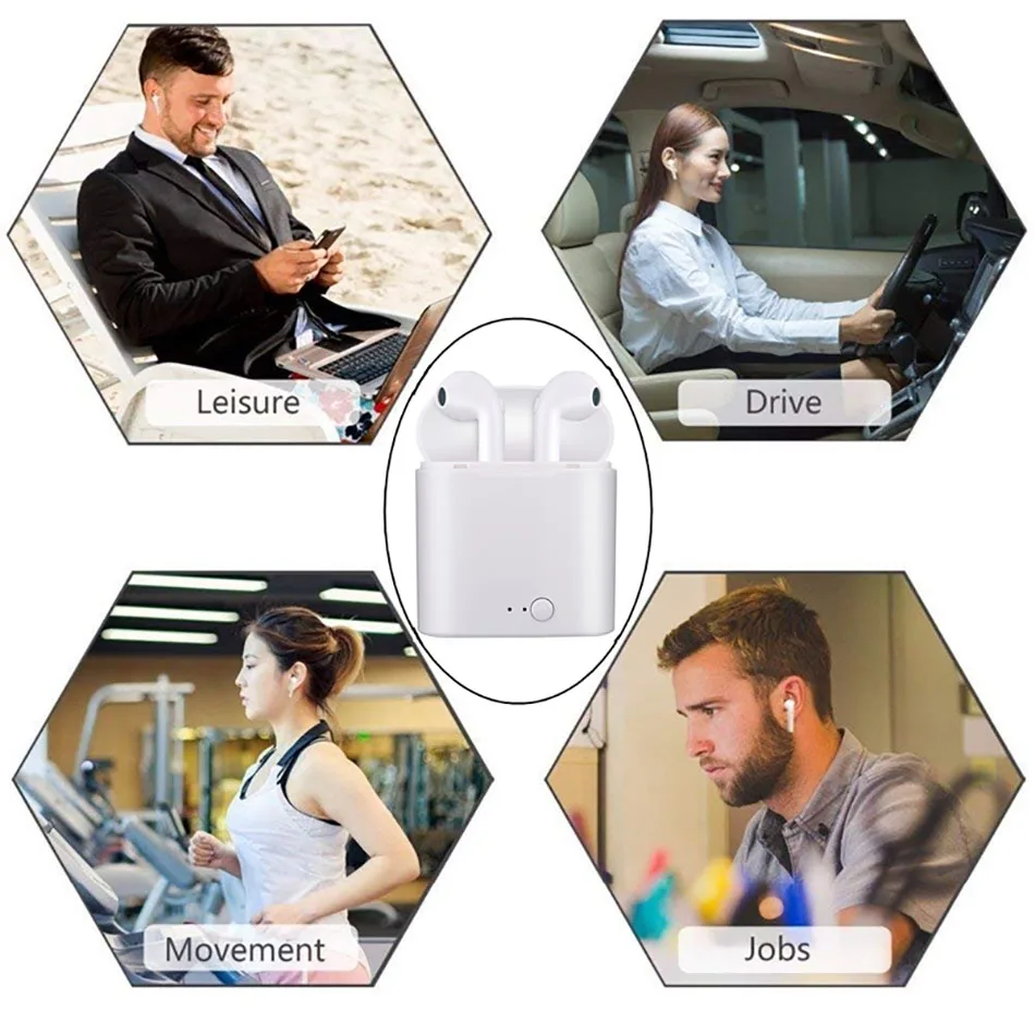

i7s TWS Wireless Headphones Bluetooth Earphone Air Earbuds Sport Handsfree Headset With Charging Box For iPhone Android phone LG