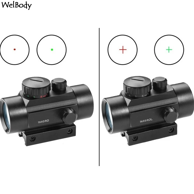 

Holographic 1x40 Red Dot Sight Scope Tactical Optics Riflescope Fit 11/20mm Rail Rifle Scopes Hunting Airsoft Collimator Sight