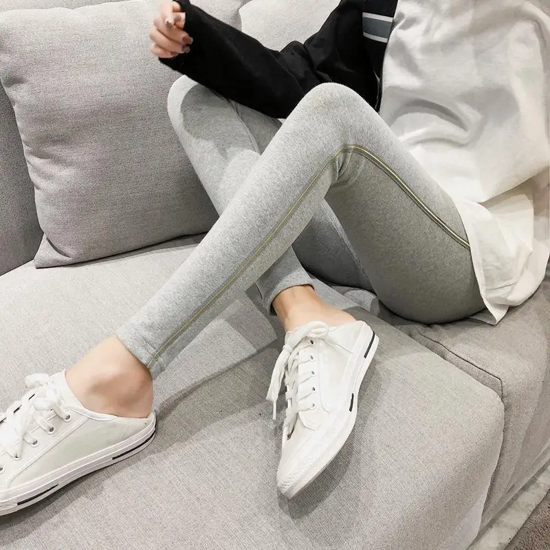 Леггинсы женские осенне зимние хлопковые тонкие брюки эластичные 2020 длиной до