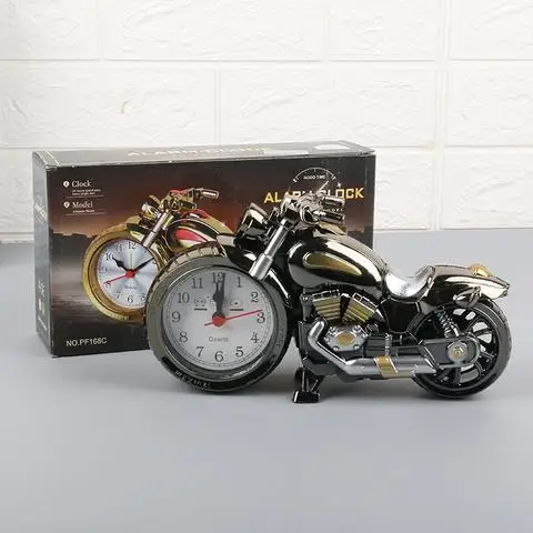 

Retro Alarm Clock Personalized Desktop Ornament Cool Motorcycle Alarm Clock Model Fashion Quartz Clock Personality Gift Friend