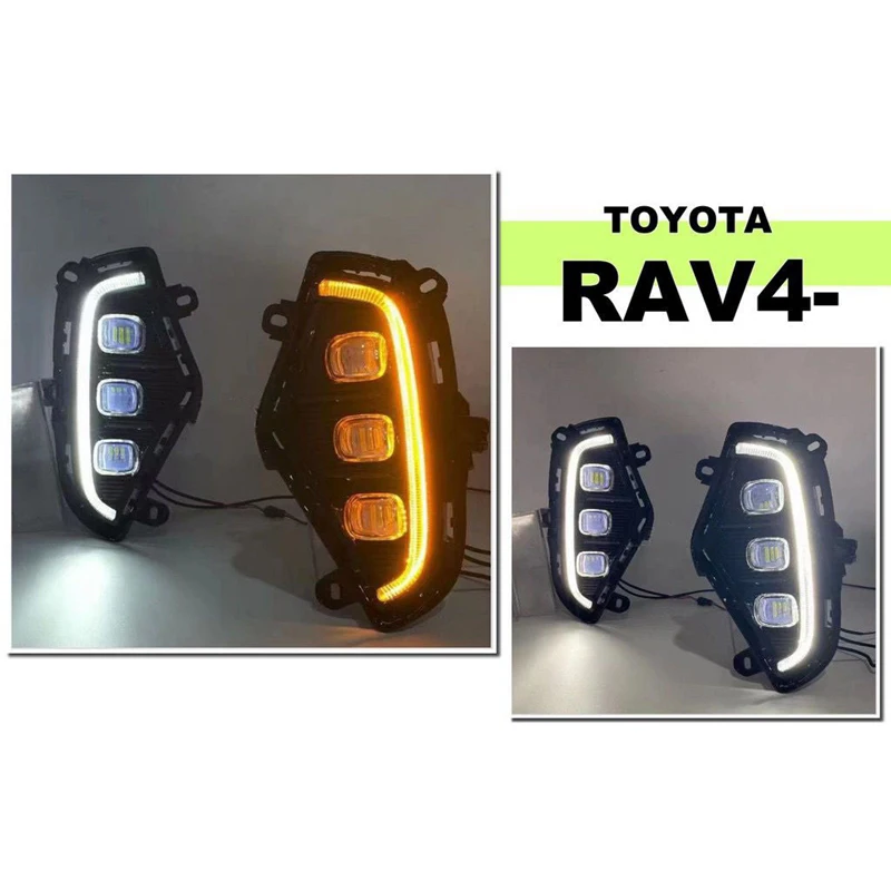 

Fog Lamp with DRL Daytime Running Lights, Modified Turn Signals Daytime Running Lights Fit for Toyota RAV4 2020