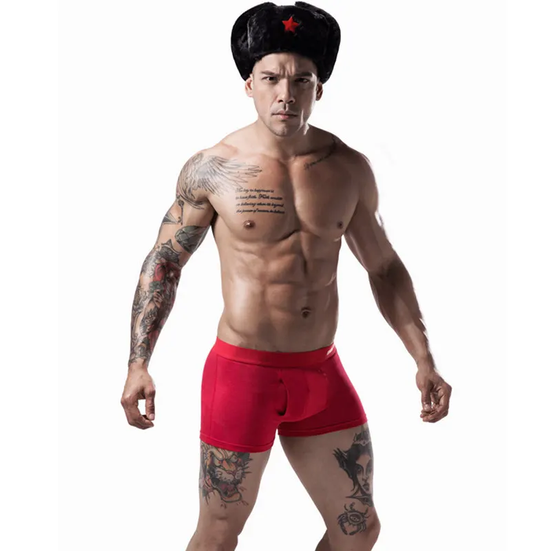 Однотонное нижнее белье мужские хлопковые дышащие шорты-боксеры комфортные