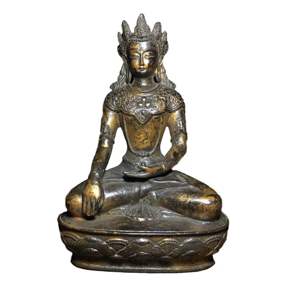

LaoJunLu Pure Copper Buddha Statue Imitation antique bronze masterpiece collection of solitary Chinese traditional style jewelry