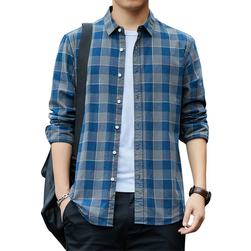 

2021 Spring And Autumn Men's Fashion Casual Cotton Shirt