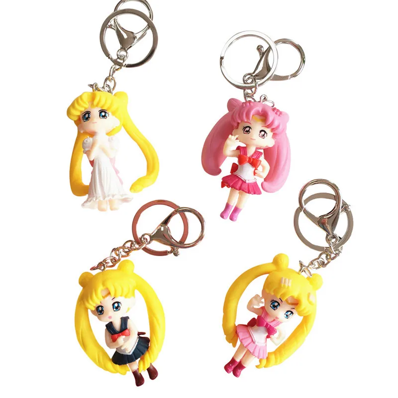 Мультфильм Сейлор брелок луна подвеска на рюкзак автомобиль ключ Шарм 3D Аниме