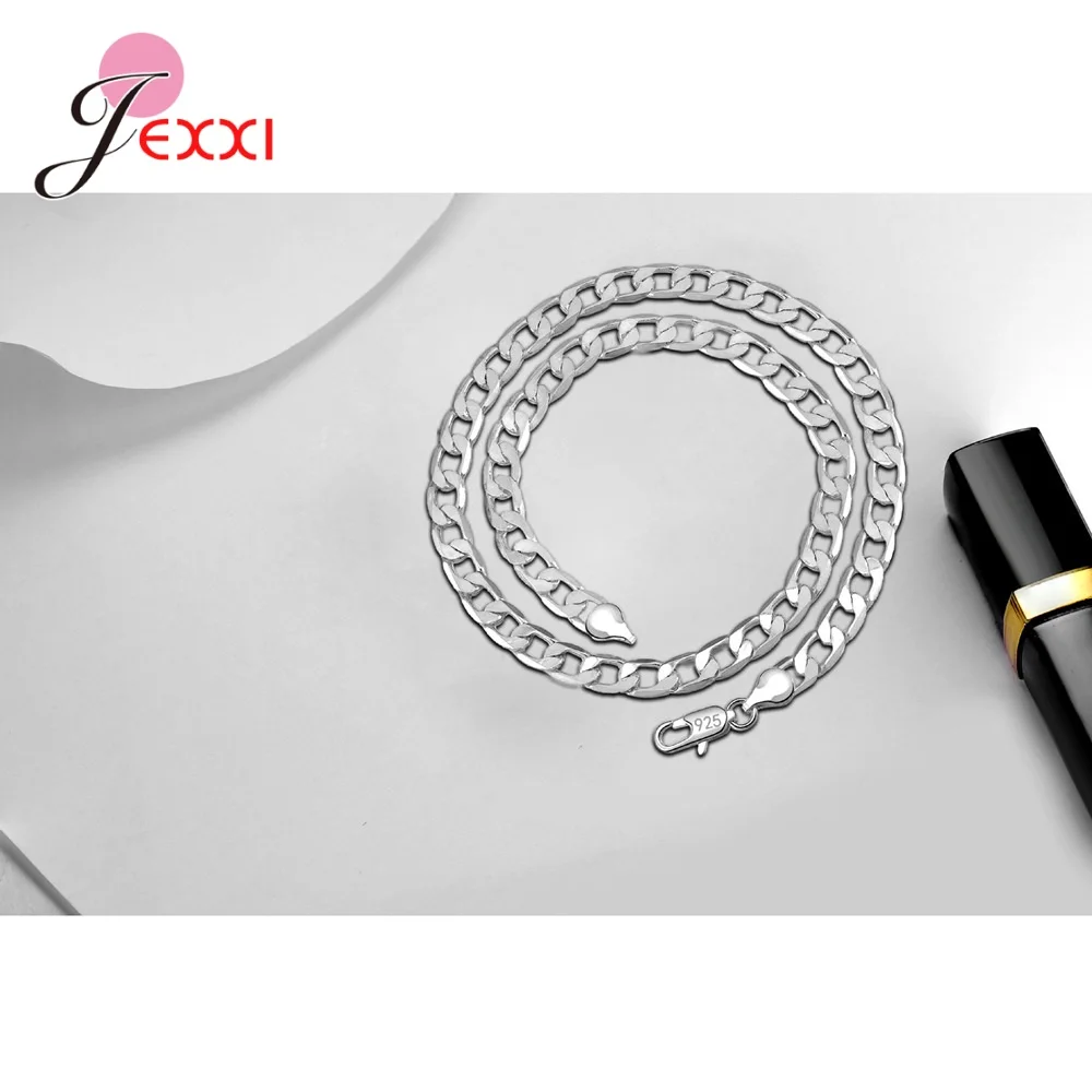 Женское/Мужское ожерелье из стерлингового серебра 925 пробы с одной стороны на