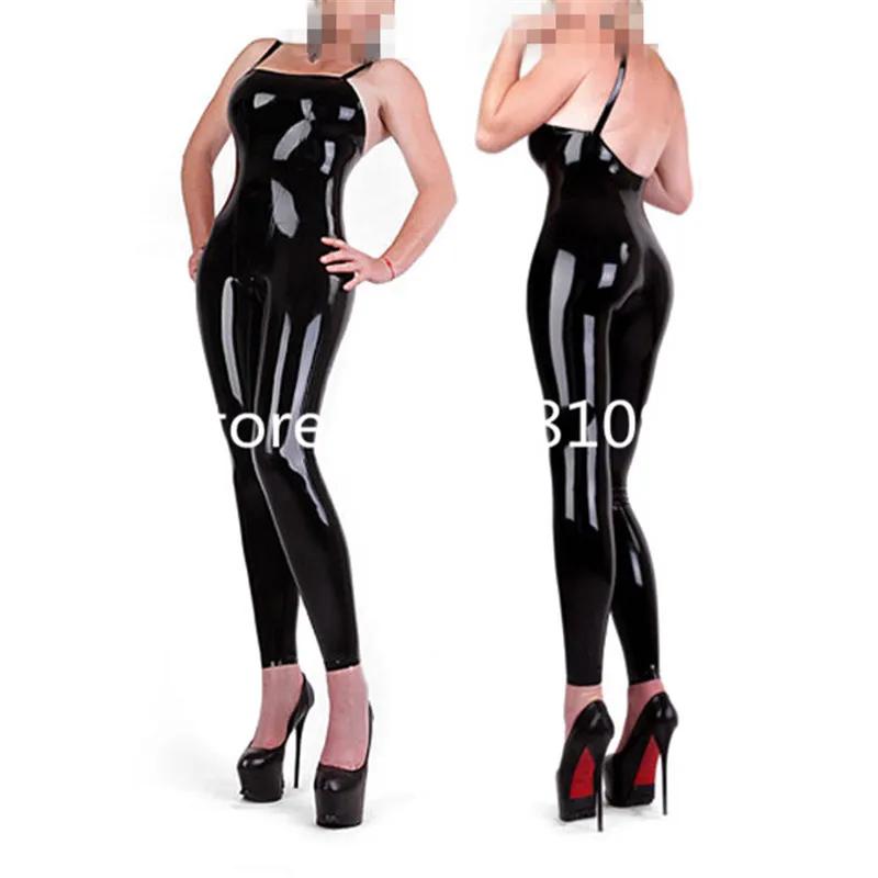

Sexy Woman Sling Black Latex Catsuit Latex Rubber gallus Tight skin Fetish Bodysuit Sexy Costumes for Girls Custom Made
