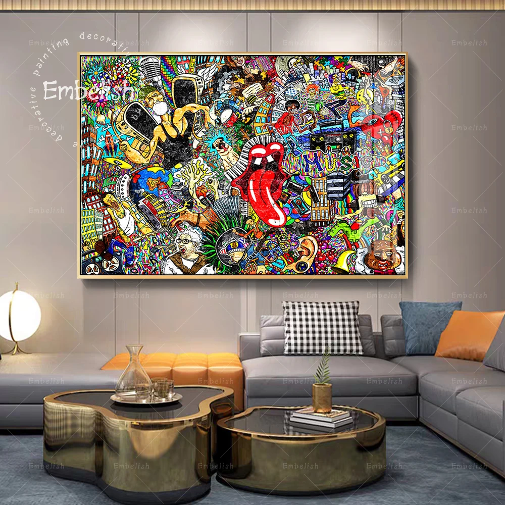 1 шт. коллаж на большой кирпичной стене Современный домашний декор граффити