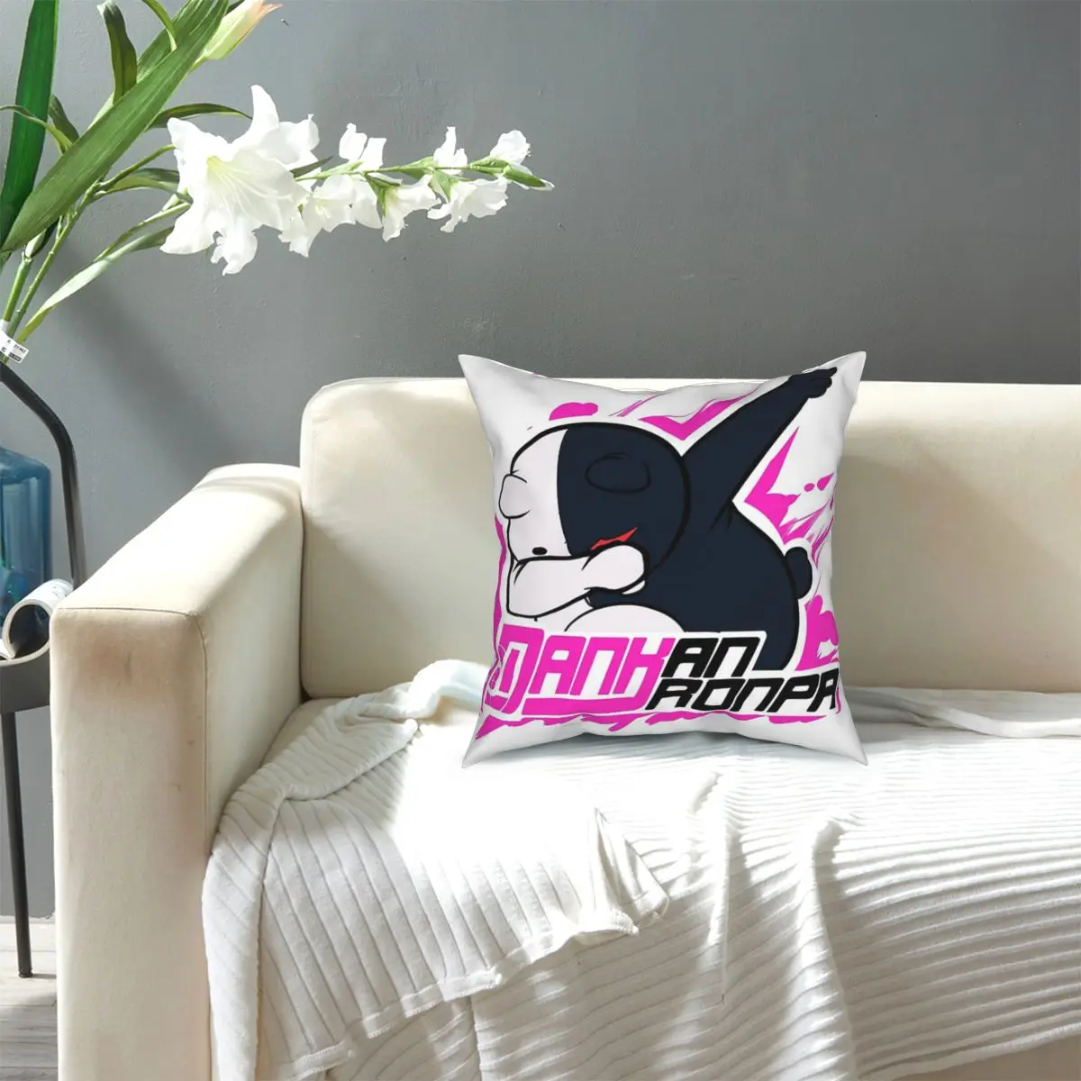 

Danganronpa DANKanronpa Monokuma Pillowcase Soft Polyester Cushion Cover Decoration Pillow Case Cover Home Square 45*45cm