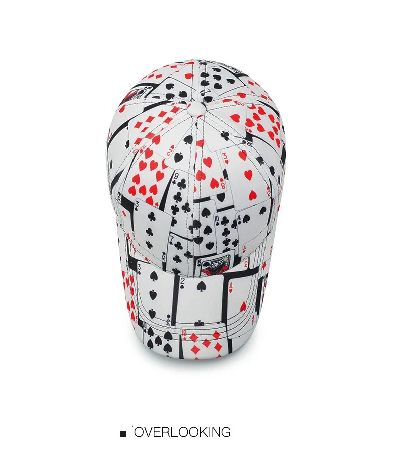 JUMAOM002 Новая женская Повседневная хлопковая бейсбольная кепка s Poker с принтом хип-хоп Снэпбэк шляпа Гольф шляпа папа Кепка Gorros