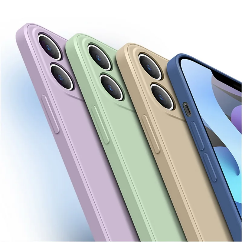 

Liquid Skin Feeling Soft Silicone Case For iPhone 12 Pro Max iPhone 11 Pro Max XR XS 8 7 Plus 12 mini SE 2020 Phone Case Cover