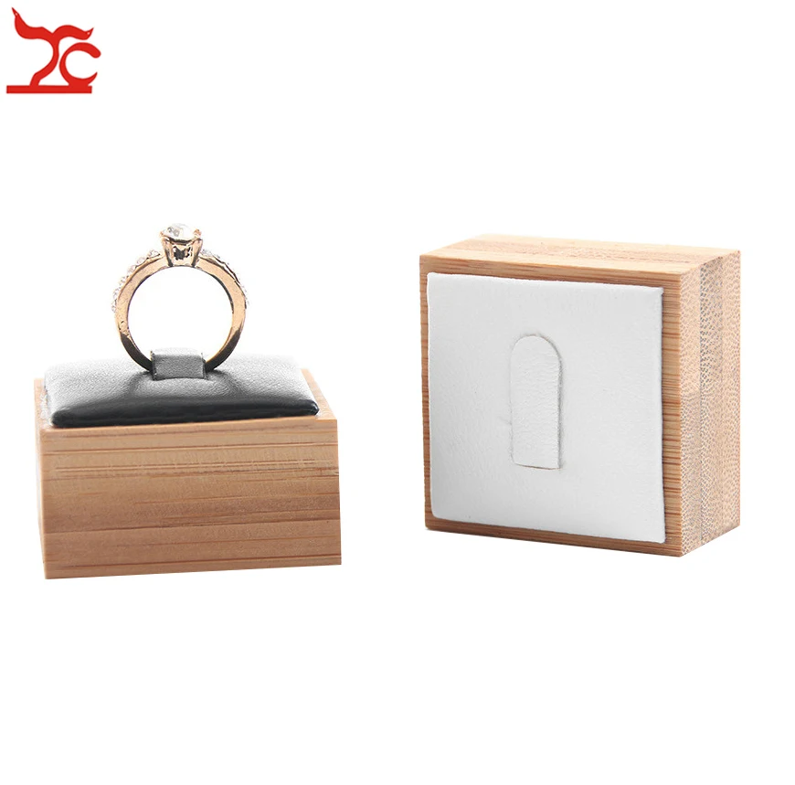 Натуральный бамбук кольцо ювелирные изделия Дисплей стенд модные бриллиантовые