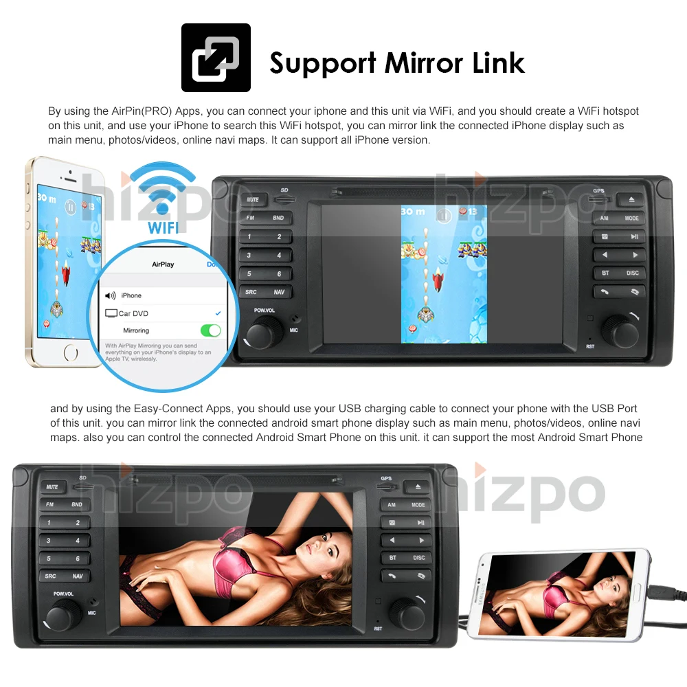 Автомобильный мультимедийный плеер стерео система на Android 10 7 дюймов 1 ГБ 16 с GPS Wi Fi