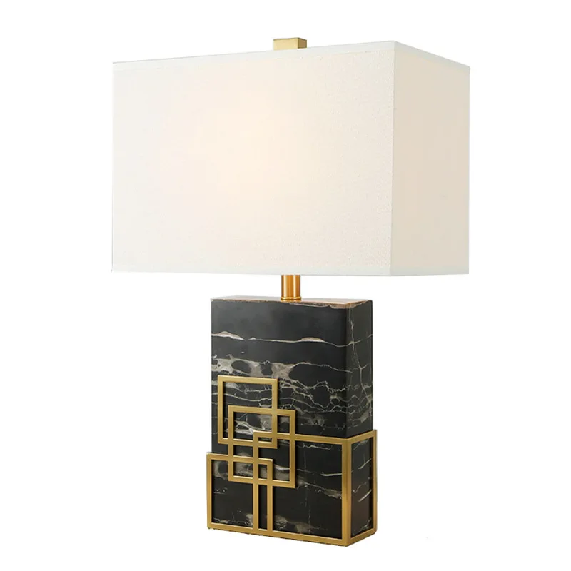 Мягкая модель лампа для комнаты роскошная настольная американский мрамор отель