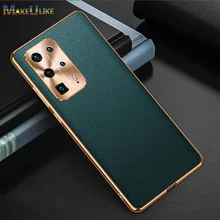 Genuine Leather Case For Huawei P40 Pro Plus Mate 30 Pro 30Pro P40Pro Mate30 Case Luxury Lens Protect Soft Back Cover