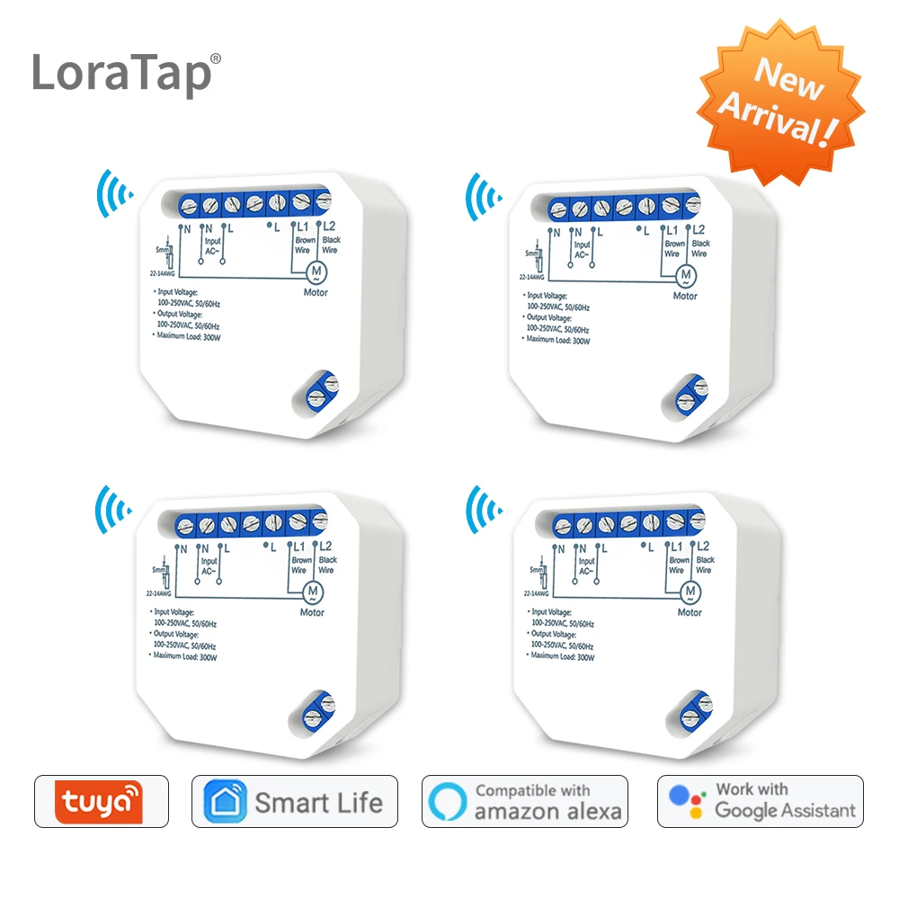 4 pieces Tuya Smart Life Wi-Fi занавес слепой переключатель модуль DIY умный дом для рольставни двигателя Google Home Amazon Alexa Голосовое управление - Цвет: 4 pieces