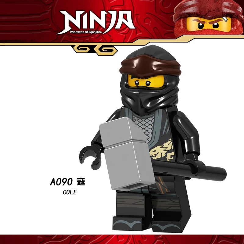 A090 Ниндзя фильм Figuras фигурки Kai, jay, Cole, Nya Lloyd мастер Ву самурая X ниндзя комплект строительных блоков, Детские кубики Фигурки игрушки для детей подарок - Цвет: A090