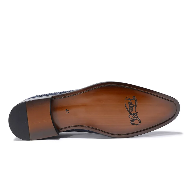 Туфли мужские классические из натуральной кожи лоферы с бахромой без застежки