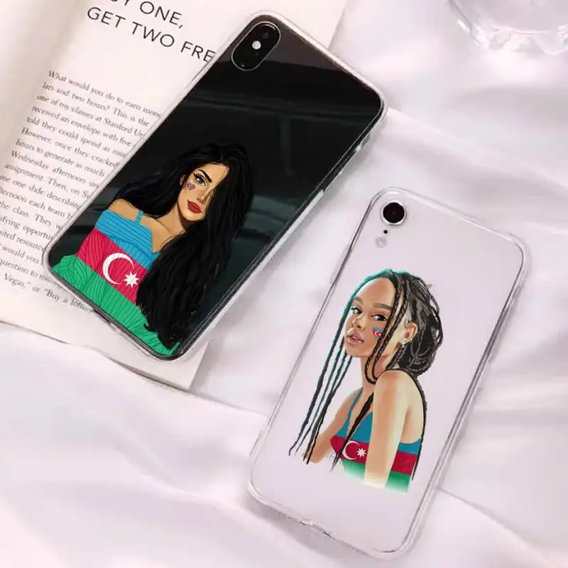 

Azerbaijan buta flag fashion girl Phone Case for iphone 13 11 12 pro XS MAX 8 7 6 6S Plus X 5S SE 2020 XR case