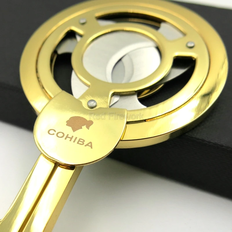 COHIBA нержавеющая сталь с тройным лезвием кубинские сигары ножницы Sharp Staright Cut сигары резак золотой с подарочной коробкой высокого качества