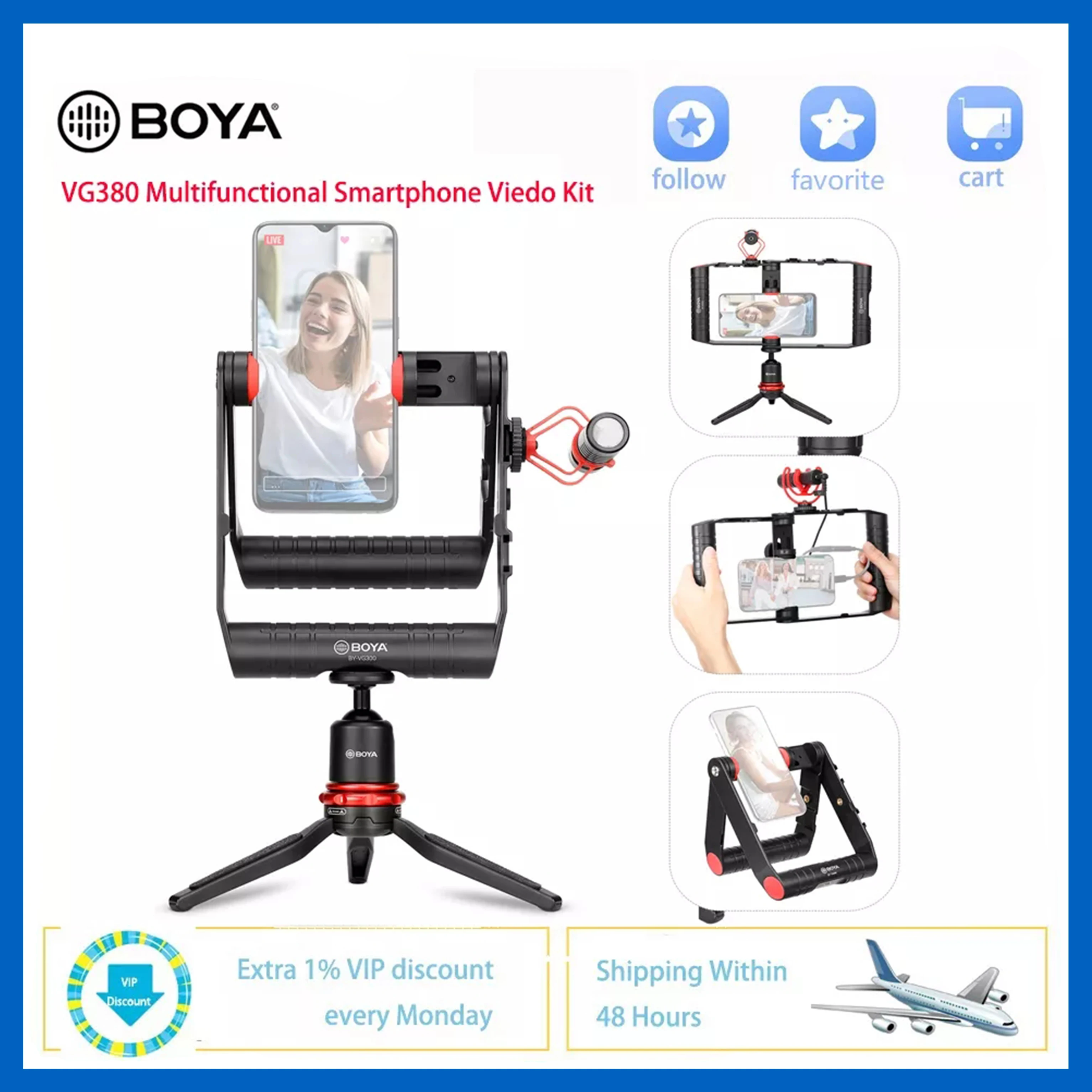 

Набор микрофонов BOYA VG380 для iPhone, XiaoMi, HuaWei, Samsung, профессиональный студийный микрофон для Tik Tok, видеорегистратор