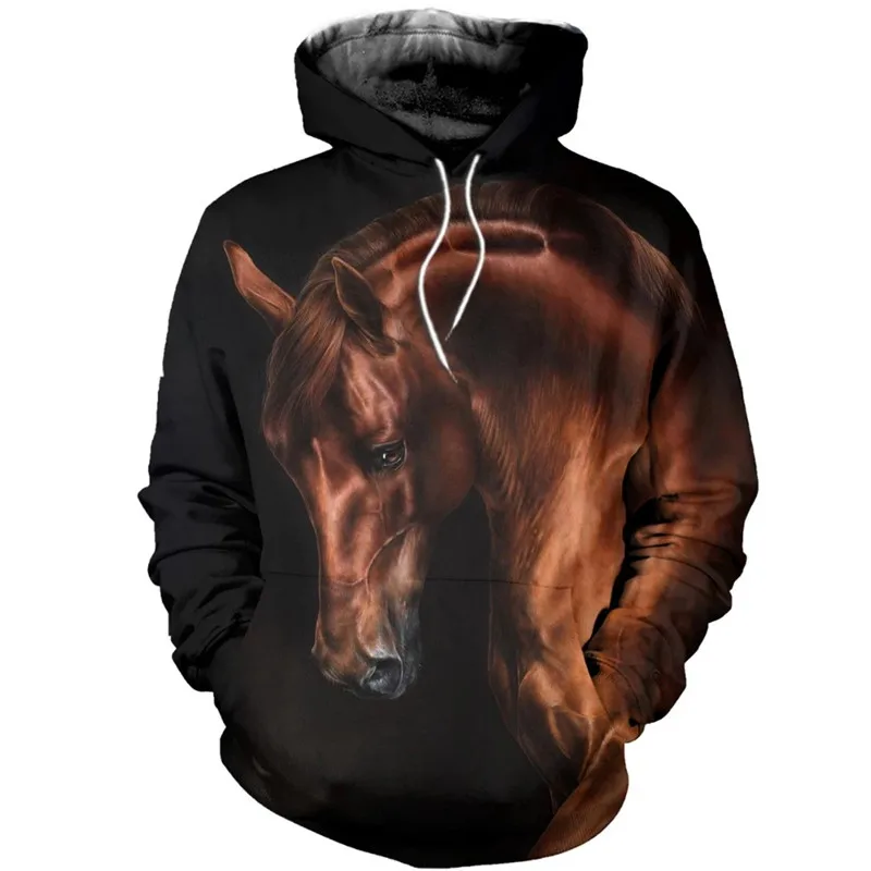 

Unisex autumn and winter beautiful horse pattern 3d printing fashion sweatshirt/zip hoodie men's casual street pullover outfit
