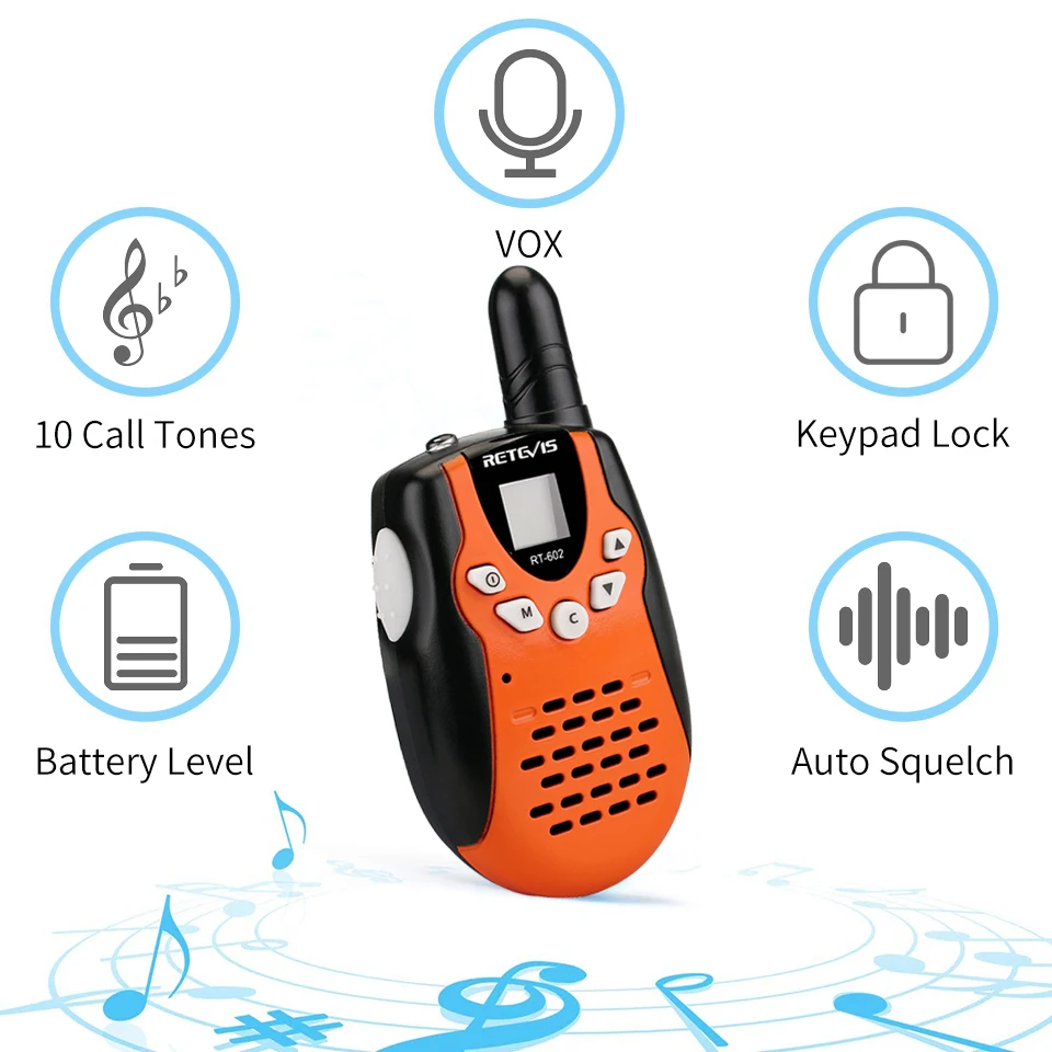 2 шт. Retevis RT602 детская перезаряжаемая рация PMR446 PMR 446MHz 0,5 W детская игрушка Двусторонняя радио фонарик Рождественский подарок