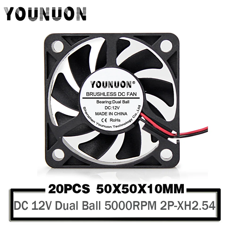 20 штук DC 12V 50 мм 5010 Вентилятор охлаждения x 10 двойной шариковый подшипник кулер
