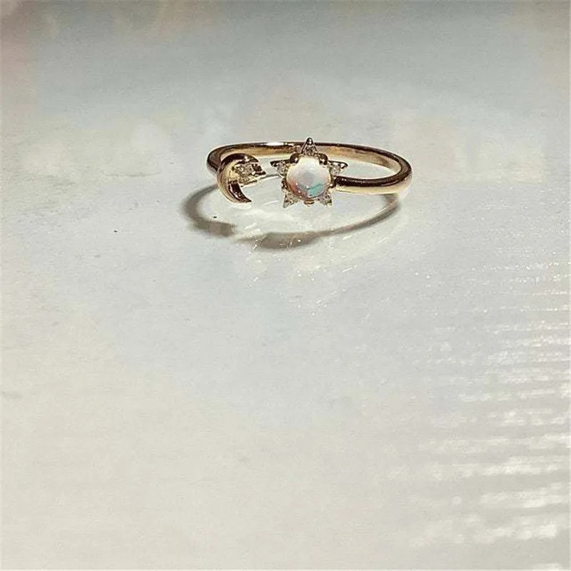 

Bohemian Star Moon Ring For Women 2021 Boho Design Opening Resizable Brand Rings Female Fashion Jewelry Engagement Wedding Gifts