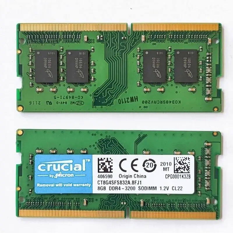 

Crucial DDR4 Laptop Memory 8GB 16GB 4GB PC4 ddr4 ram SODIMM 2133MHz 2400MHz 2666mhz 3200mhz RAM 1.2V 260PIN NON ECC 8GB 3200MHz