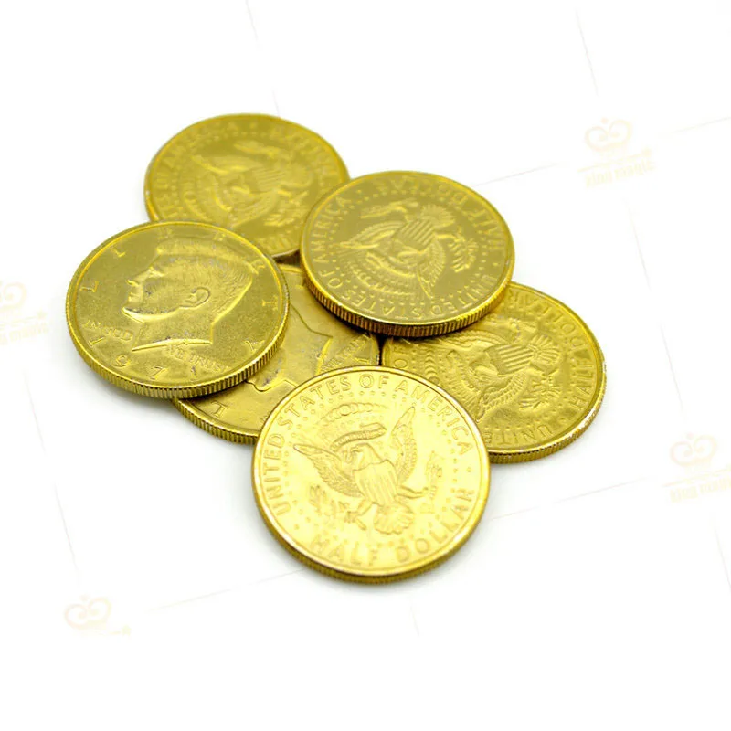 1pcs Silver/Gold Color Magic Coin Half Dollar Top Quality Tricks Magician Gimmick | Игрушки и хобби