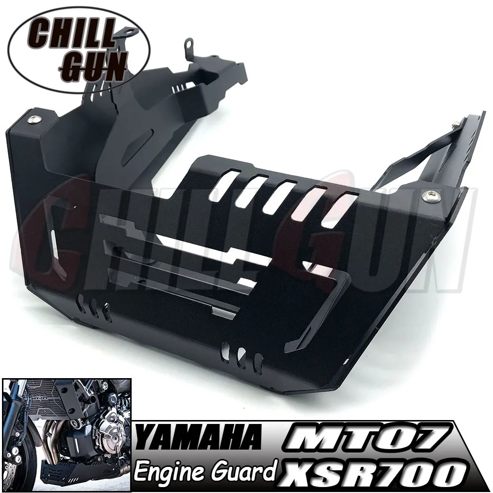 Motorcycle Chassis Expedition Engine Guard Skid Plate Protective Cover For YAMAHA MT07 MT-07 2014-2020 XSR700 18‘-20’ | Автомобили и