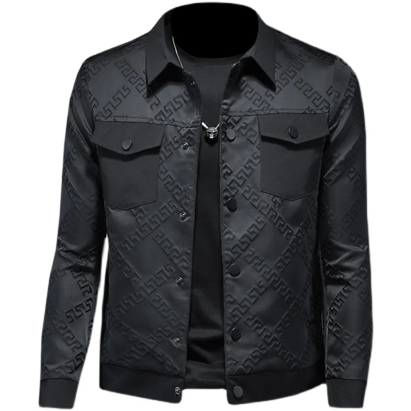 

BRAND New arrival Seiko embroidery men jacket Pocket decoration Mens jackets turn-dowm Casual jacket for men