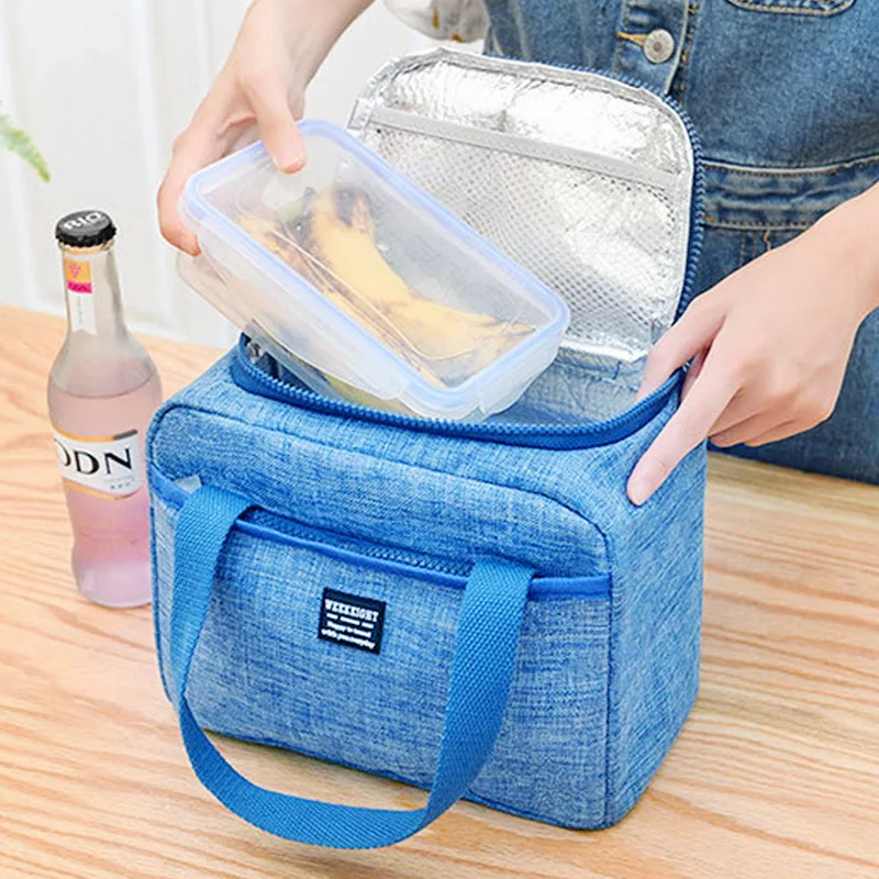 

2021Lunch Bag Cooler Tote Portable Insulated Box Thermal Food Container Handbag Bento Pouch Dinner Container School Food Storage