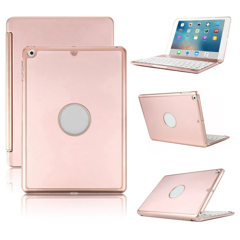 Клавиатура Чехол для iPad 9 7 дюймов 2018/2017 Air жесткий чехол с Цвета задней подсветкой