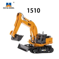 huina 1510 116 rc radio toysrc excavator metal 11ch scale construction car excavator remote control truck hydraulic toys