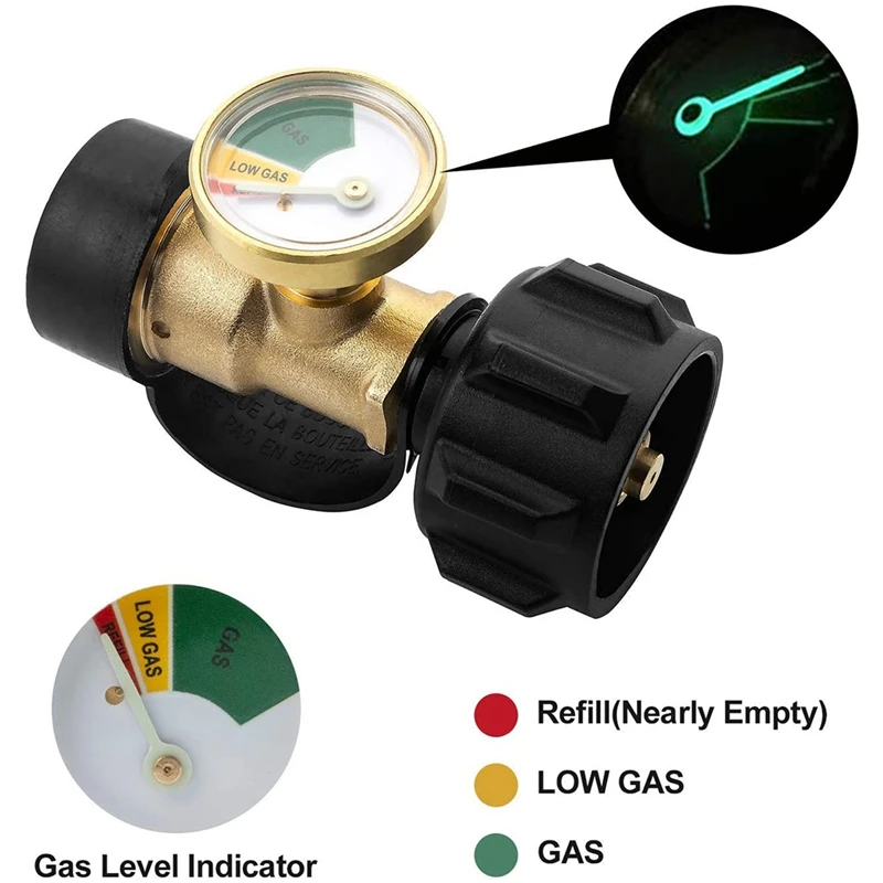 Propane Tank Gauge Gas Leak Detector Pressure Meter Universal Type 1 Connection For RV Camper Cylinder And Appliance |