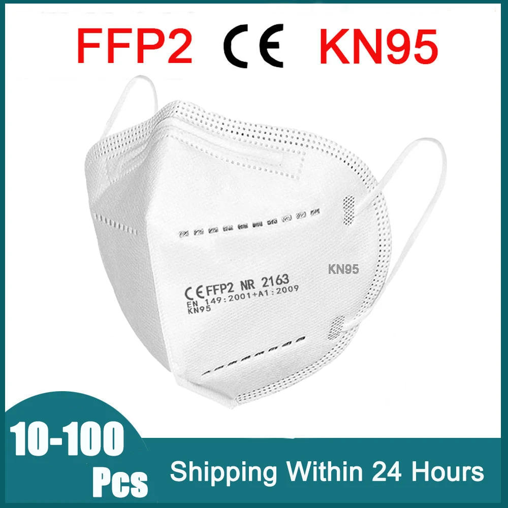 

10-100 Pcs Face Mask FFP2 Mask masque KN95 Masks CE maske Mouth Mask Breathable 5 Layers Filter Anti flu Mascarillas tapabocas
