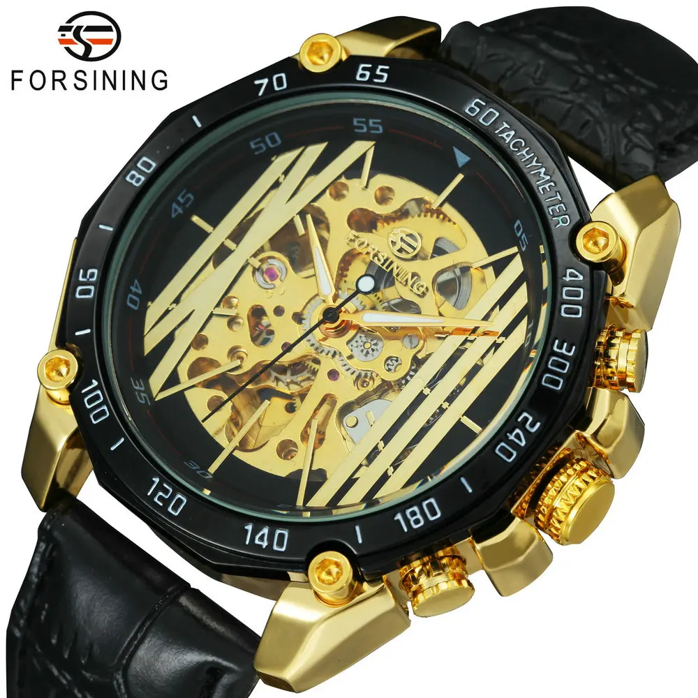 FORSINING модные повседневные автоматические механические часы для мужчин с 3D