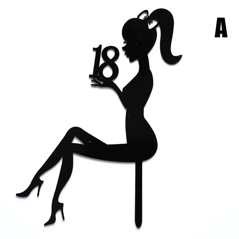 

1PC New High Heels Lady Acrylic Birthday Cake Topper Happy Birthday Wedding Girls Cake Toppers Birthday Party Cake Decorations