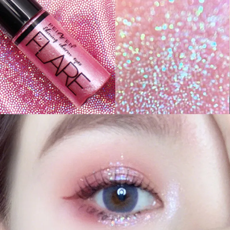 Жидкие блестящие тени для век танцевальный макияж глаз серебристый розовое