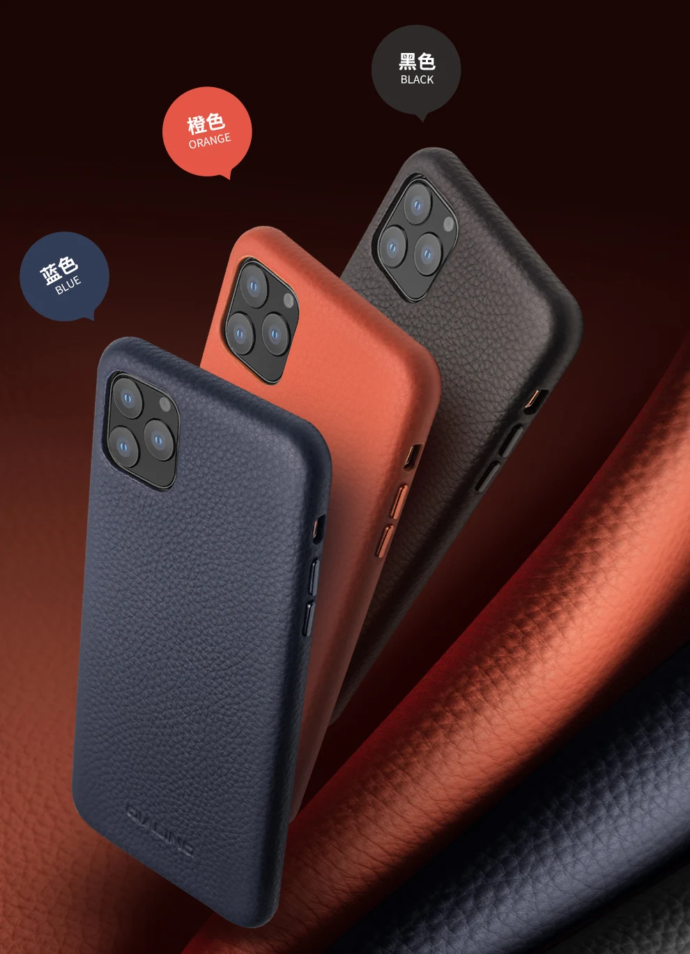 Чехол ручной работы из натуральной кожи для iPhone 11 Pro Max, чехол из зернистой кожи с узором, чехол для телефона для iPhone 11 Pro Max, черный чехол