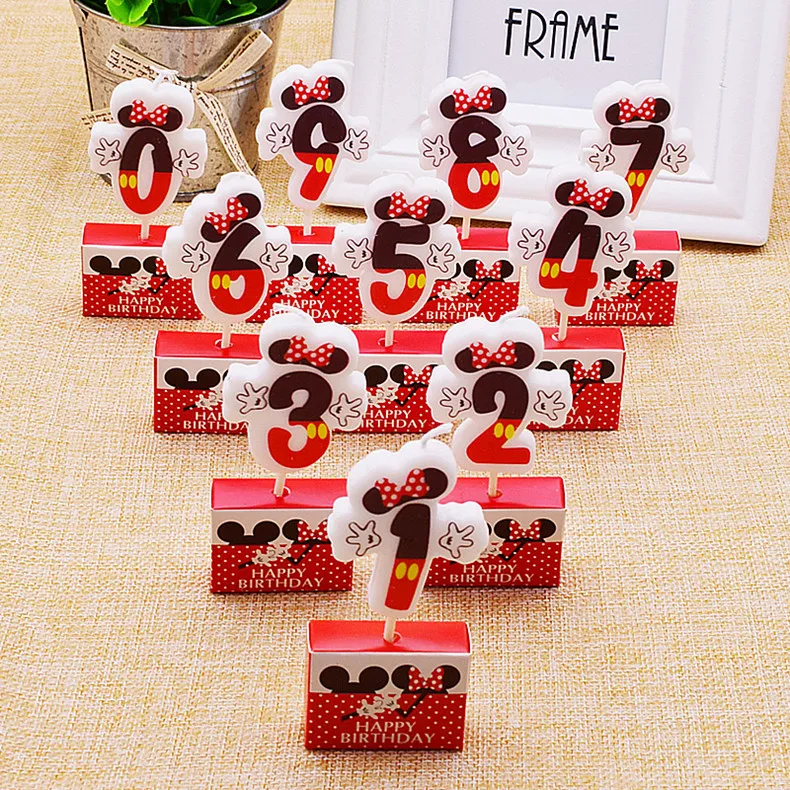 Декоративные свечи в виде цифр Микки Мауса из Диснея подсвечники для торта