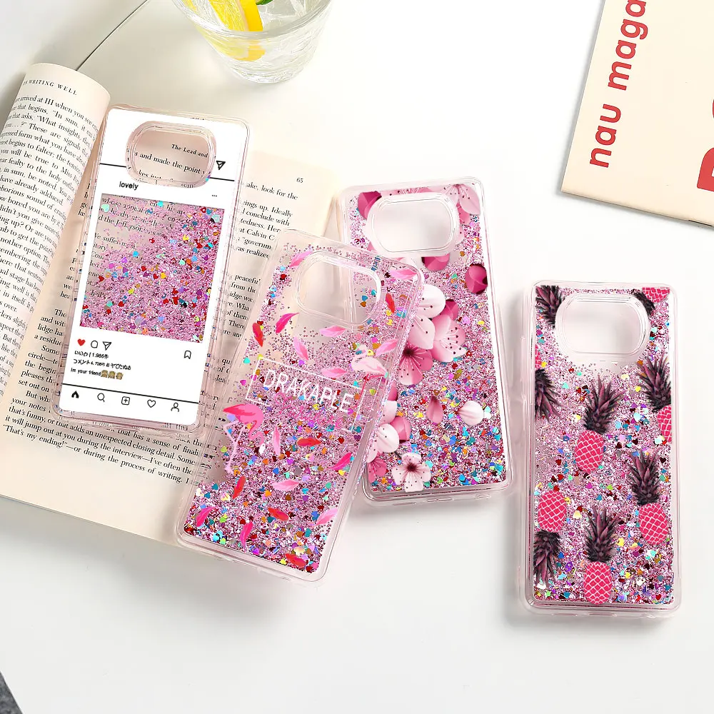 

Liquid Glitter Cases For Poco X3 Case Luxury Cover Redmi Note 10 Pro Max Poco X3 NFC M3 C3 10T 10S 8T 8 9 9S 9A CC9 Pro 9C Coque