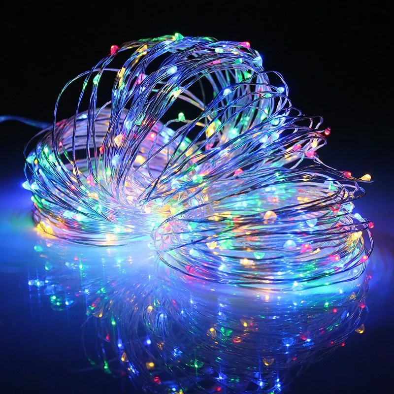 120 светодиодных солнечных гирлянд сказочных огней медный провод