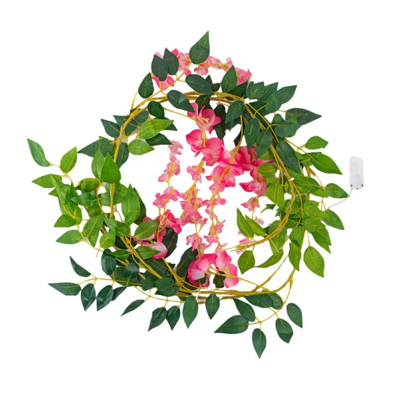 

2.2m 25 Lamp Simulation Wisteria Decorative Copper Wire Winding Lamp String Home Wedding Birthday Party Decorations T