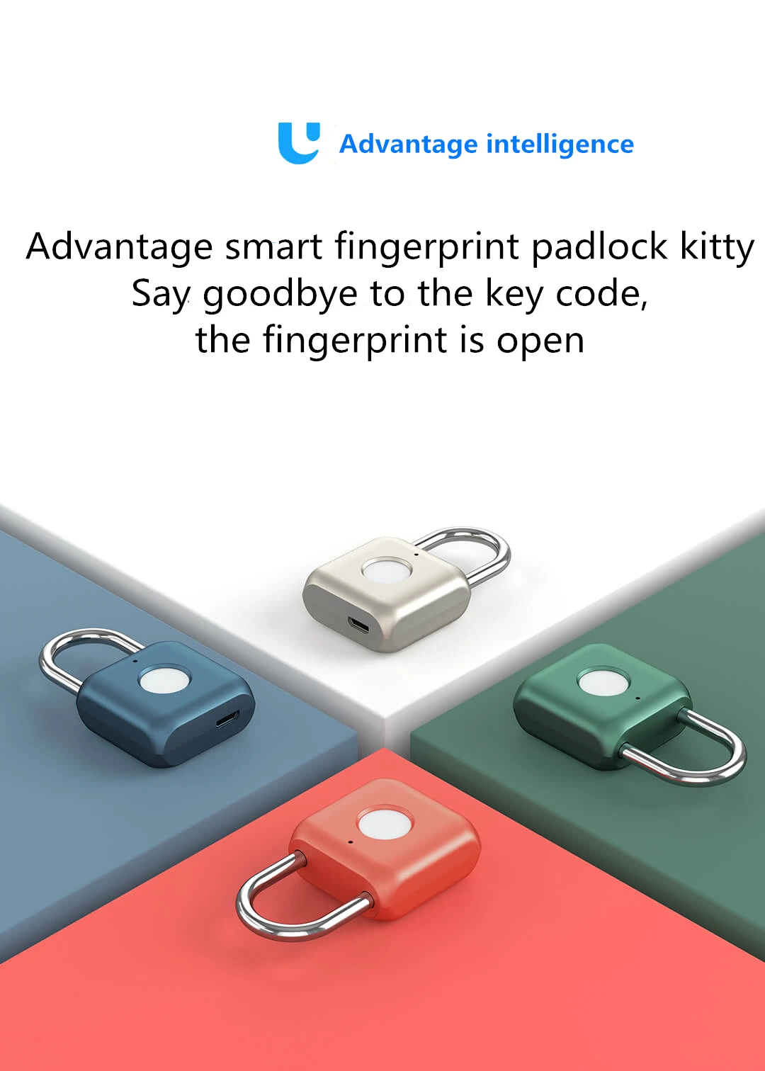 Xiaomi умный замок отпечатков пальцев Kitty Touch Открытый USB Водонепроницаемый Электронный замок с отпечатком пальца Противоугонный багажный Чехол безопасности