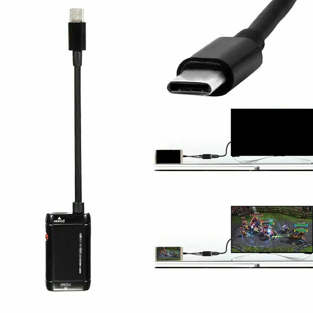 USB-C Type C к HDMI-совместимый адаптер USB 3 1 штекер-гнездо Удлинительный кабель для MHL