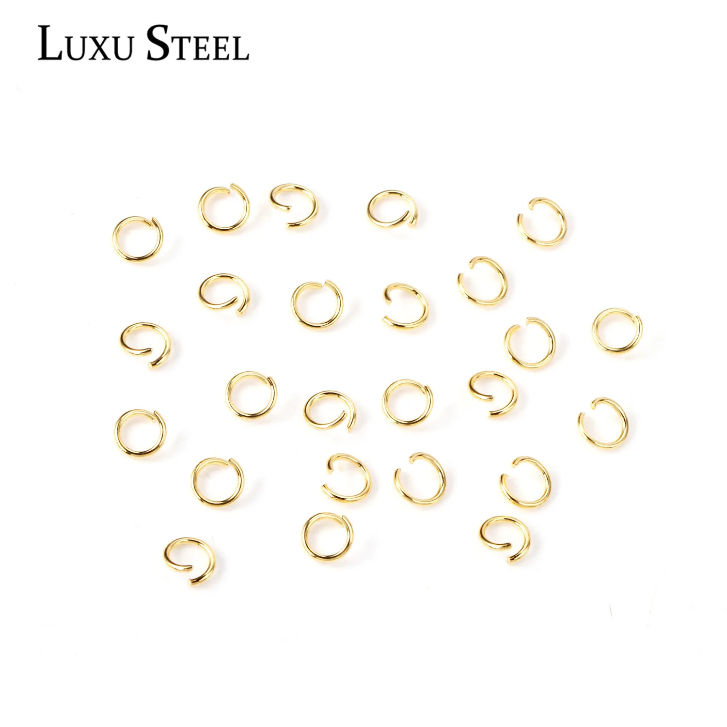 LUXUSTEEL 1000pcs/lots Stainless Steel Jump Rings DIY Jewelry Making Necklace Bracelet Findings Connector Open Jump Ring