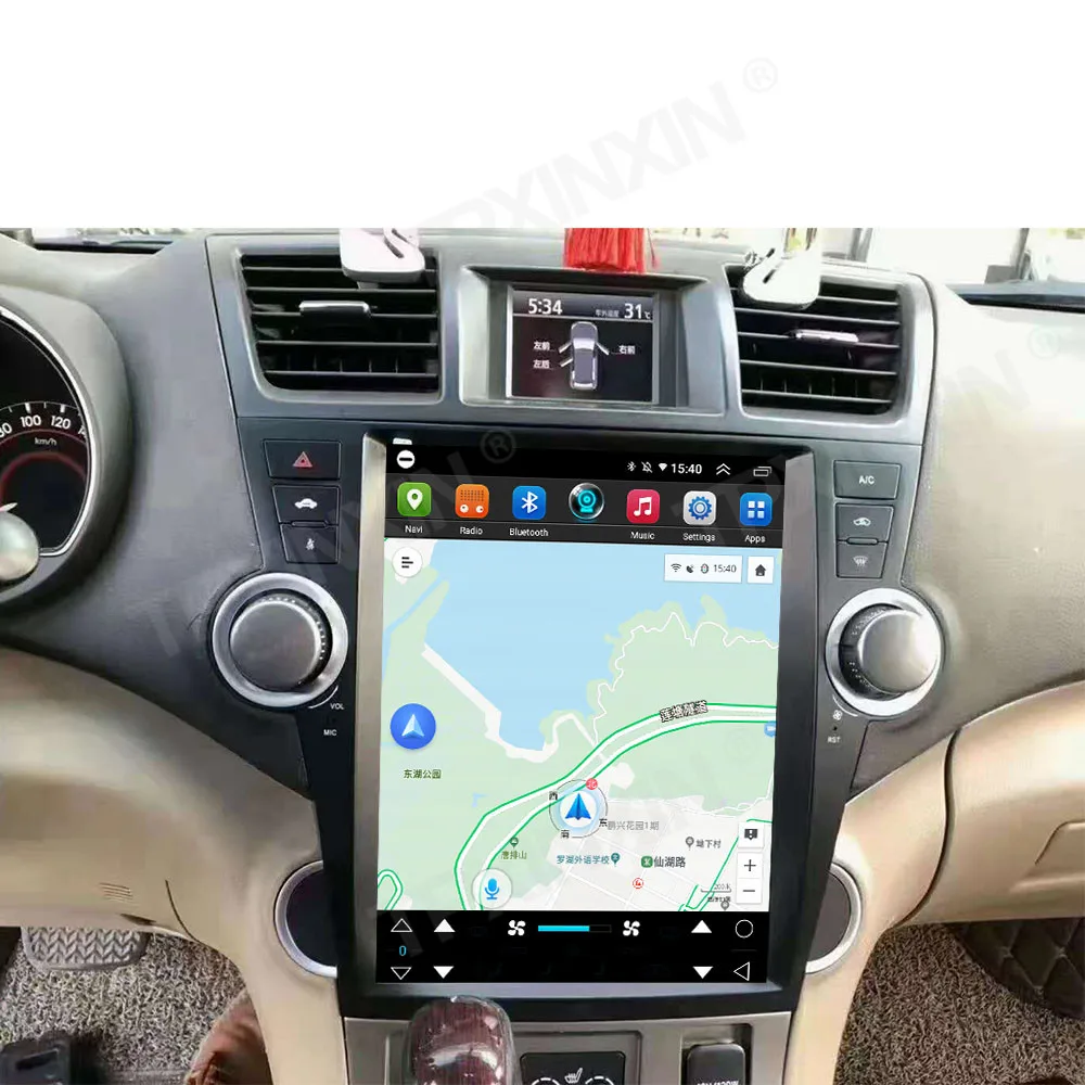 Автомобильный радиоприемник Tesla IPS экран 12 1 дюйма Android 10 для Toyota Highlander 2007 - 2013